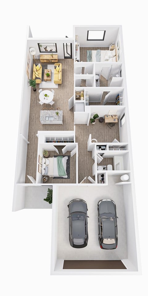 Floor plan for 2 beds, 2 baths, 1420 sqft